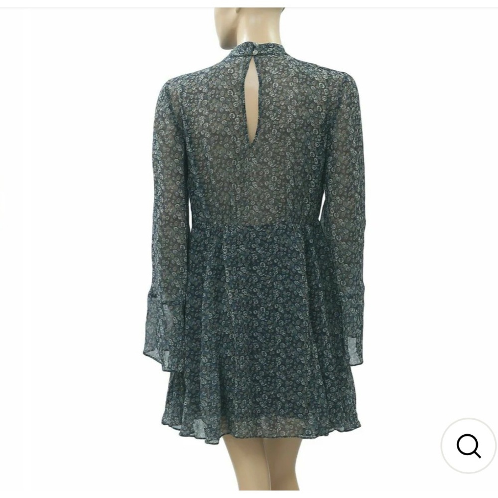 Free People blue floral printed tunic mini dress - Picture 6 of 6